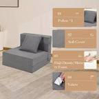 Canapé-lit pliant avec oreiller, matelas convertible, housse lavable en mousse à mémoire de forme, taille simple