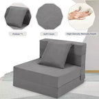 Canapé-lit pliant avec oreiller, matelas convertible, housse lavable en mousse à mémoire de forme, taille simple