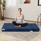 Canapé-lit pliant avec oreiller, matelas convertible, housse lavable en mousse à mémoire de forme, taille simple