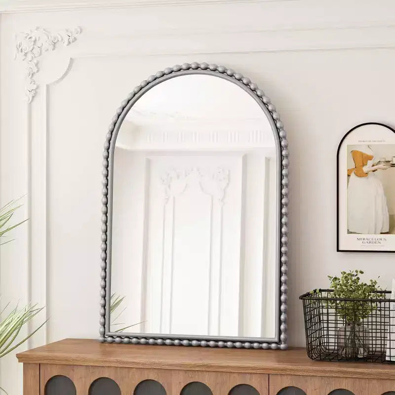Miroir vintage Iron Arch, à poser ou à suspendre, argent