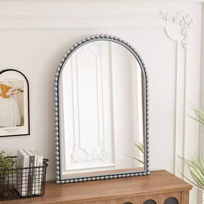 Miroir vintage Iron Arch, à poser ou à suspendre, argent