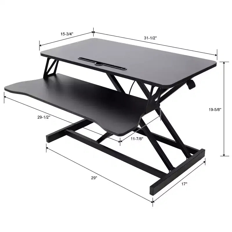 Convertisseur de bureau debout, Rehausseur de bureau assis-debout réglable en hauteur avec tiroir pour clavier, Poste de travail de bureau