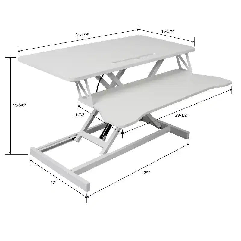 Convertisseur de bureau debout, Rehausseur de bureau assis-debout réglable en hauteur avec tiroir pour clavier, Poste de travail de bureau