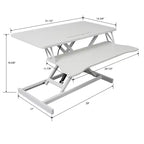 Convertisseur de bureau debout, Rehausseur de bureau assis-debout réglable en hauteur avec tiroir pour clavier, Poste de travail de bureau