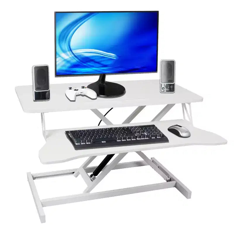 Convertisseur de bureau debout, Rehausseur de bureau assis-debout réglable en hauteur avec tiroir pour clavier, Poste de travail de bureau