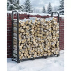 Support de bûches 1,20 m, porte-bûches en acier, organiseur de rangement de bois, empileur de bois réglable