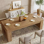 Table à manger rectangulaire de 180 cm pour 6-8 personnes, table de cuisine en bois de style rustique, grand meuble de salle à manger pour cuisine, salon