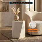 Table d'appoint géométrique moderne, table d'appoint intérieure/extérieure en fibre de pierre