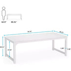 Bureau d'ordinateur moderne, grand bureau de direction de 200 x 100 cm, table d'ordinateur, bureau d'étude, poste de travail pour bureau à domicile, blanc