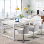 Bureau d'ordinateur moderne, grand bureau de direction de 200 x 100 cm, table d'ordinateur, bureau d'étude, poste de travail pour bureau à domicile, blanc