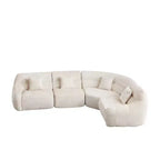 Canapé d'angle nuage en chenille de 3,13 m, canapé incurvé de luxe moderne avec 4 oreillers