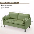 Canapé Loveseat en Velours de 57,9", Causeuse Rembourrée avec 2 Coussins Extra Doux et Rangement Latéral Pratique, Deux Places Confortables et Élégantes