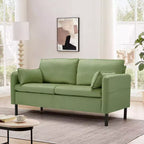 Canapé Loveseat en Velours de 57,9", Causeuse Rembourrée avec 2 Coussins Extra Doux et Rangement Latéral Pratique, Deux Places Confortables et Élégantes
