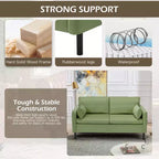 Canapé Loveseat en Velours de 57,9", Causeuse Rembourrée avec 2 Coussins Extra Doux et Rangement Latéral Pratique, Deux Places Confortables et Élégantes