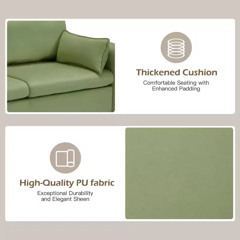 Canapé Loveseat en Velours de 57,9", Causeuse Rembourrée avec 2 Coussins Extra Doux et Rangement Latéral Pratique, Deux Places Confortables et Élégantes