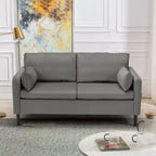 Canapé Loveseat en Velours de 57,9", Causeuse Rembourrée avec 2 Coussins Extra Doux et Rangement Latéral Pratique, Deux Places Confortables et Élégantes