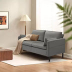 Canapé Loveseat en Velours de 57,9", Causeuse Rembourrée avec 2 Coussins Extra Doux et Rangement Latéral Pratique, Deux Places Confortables et Élégantes