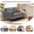 Canapé Loveseat en Velours de 57,9", Causeuse Rembourrée avec 2 Coussins Extra Doux et Rangement Latéral Pratique, Deux Places Confortables et Élégantes