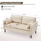 Canapé Loveseat en Velours de 57,9", Causeuse Rembourrée avec 2 Coussins Extra Doux et Rangement Latéral Pratique, Deux Places Confortables et Élégantes