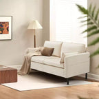 Canapé Loveseat en Velours de 57,9", Causeuse Rembourrée avec 2 Coussins Extra Doux et Rangement Latéral Pratique, Deux Places Confortables et Élégantes