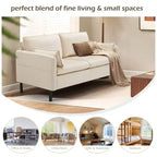 Canapé Loveseat en Velours de 57,9", Causeuse Rembourrée avec 2 Coussins Extra Doux et Rangement Latéral Pratique, Deux Places Confortables et Élégantes