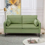 Canapé Loveseat en Velours de 57,9", Causeuse Rembourrée avec 2 Coussins Extra Doux et Rangement Latéral Pratique, Deux Places Confortables et Élégantes