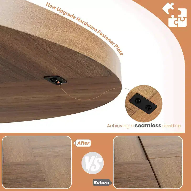 Table à manger ronde pour 4-6 personnes, table de cuisine en bois de 47 pouces avec piédestal, table circulaire moderne pour salon, cuisine, sans chaises