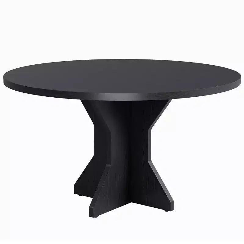 Table à manger ronde pour 4-6 personnes, table de cuisine en bois de 47 pouces avec piédestal, table circulaire moderne pour salon, cuisine, sans chaises