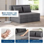 Canapé-lit pliant et fauteuil convertible 4 en 1, causeuse transformable de 72/76 pouces, chaise longue capitonnée