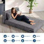 Canapé-lit pliant et fauteuil convertible 4 en 1, causeuse transformable de 72/76 pouces, chaise longue capitonnée