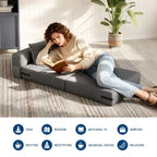 Canapé-lit pliant et fauteuil convertible 4 en 1, causeuse transformable de 72/76 pouces, chaise longue capitonnée