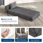 Canapé-lit pliant et fauteuil convertible 4 en 1, causeuse transformable de 72/76 pouces, chaise longue capitonnée