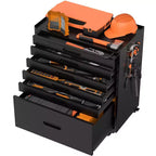 Servante à roulettes 6 tiroirs – Meuble de rangement mobile robuste en acier pour garage, noir