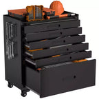 Servante à roulettes 6 tiroirs – Meuble de rangement mobile robuste en acier pour garage, noir