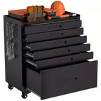 Servante à roulettes 6 tiroirs – Meuble de rangement mobile robuste en acier pour garage, noir