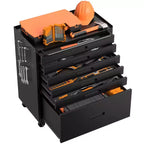 Servante à roulettes 6 tiroirs – Meuble de rangement mobile robuste en acier pour garage, noir