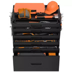 Servante à roulettes 6 tiroirs – Meuble de rangement mobile robuste en acier pour garage, noir