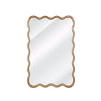 Miroir mural 50,8 x 76,2 cm avec cadre en bois massif, miroir décoratif rectangulaire ondulé pour salle de bain, chambre à coucher, salon, entrée-Panipeachy