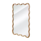 Miroir mural 50,8 x 76,2 cm avec cadre en bois massif, miroir décoratif rectangulaire ondulé pour salle de bain, chambre à coucher, salon, entrée-Panipeachy