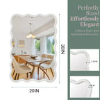 Miroir mural 50,8 x 76,2 cm avec cadre en bois massif, miroir décoratif rectangulaire ondulé pour salle de bain, chambre à coucher, salon, entrée-Panipeachy
