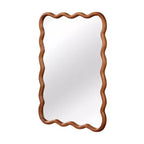 Miroir mural 50,8 x 76,2 cm avec cadre en bois massif, miroir décoratif rectangulaire ondulé pour salle de bain, chambre à coucher, salon, entrée-Panipeachy