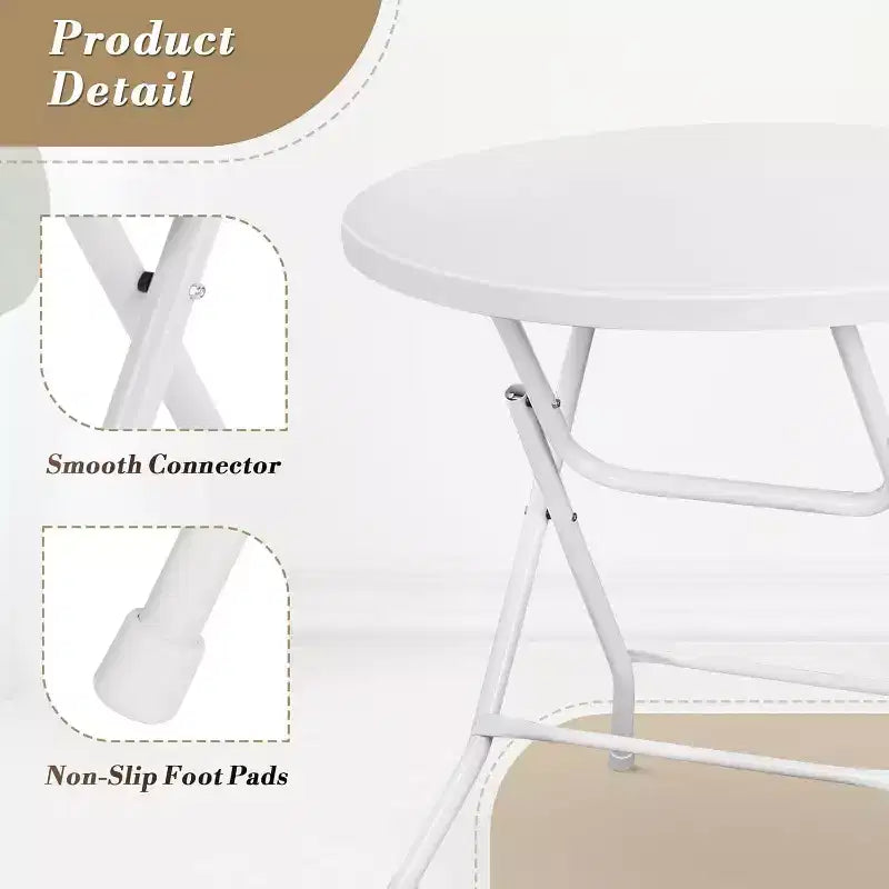 Table Cocktail Pliante Portable Hauteur Bar, Table Haute Ronde Compacte en Plastique, Bistrot en Acier avec Pieds Amovibles pour VR, Terrasse, Traiteur, Fêtes