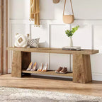 Banc d'entrée à 2 niveaux de 150 cm avec étagères de rangement