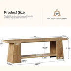 Banc d'entrée à 2 niveaux de 150 cm avec étagères de rangement