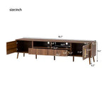 Meuble TV moderne de 198 cm en bois avec portes à fermeture douce et étagère ouverte