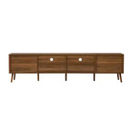 Meuble TV moderne de 198 cm en bois avec portes à fermeture douce et étagère ouverte