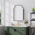 Meuble de salle de bain 49.5 x 75.2 cm, cadre doré légèrement arqué en fer forgé avec miroir, armoire de toilette murale