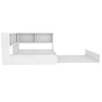 Lit de repos en métal grand format avec lit gigogne, 5 armoires de rangement, blanc