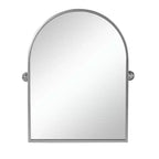 Miroir d'appoint incliné encadré en métal argenté de 36 po
