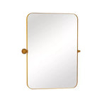 HomeRoots 32 Gold Iron Tilting Framed Accent Mirror
